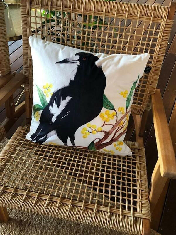 Magpie Cushion Cover 45 x -45cm Soft Plush Double Sided.