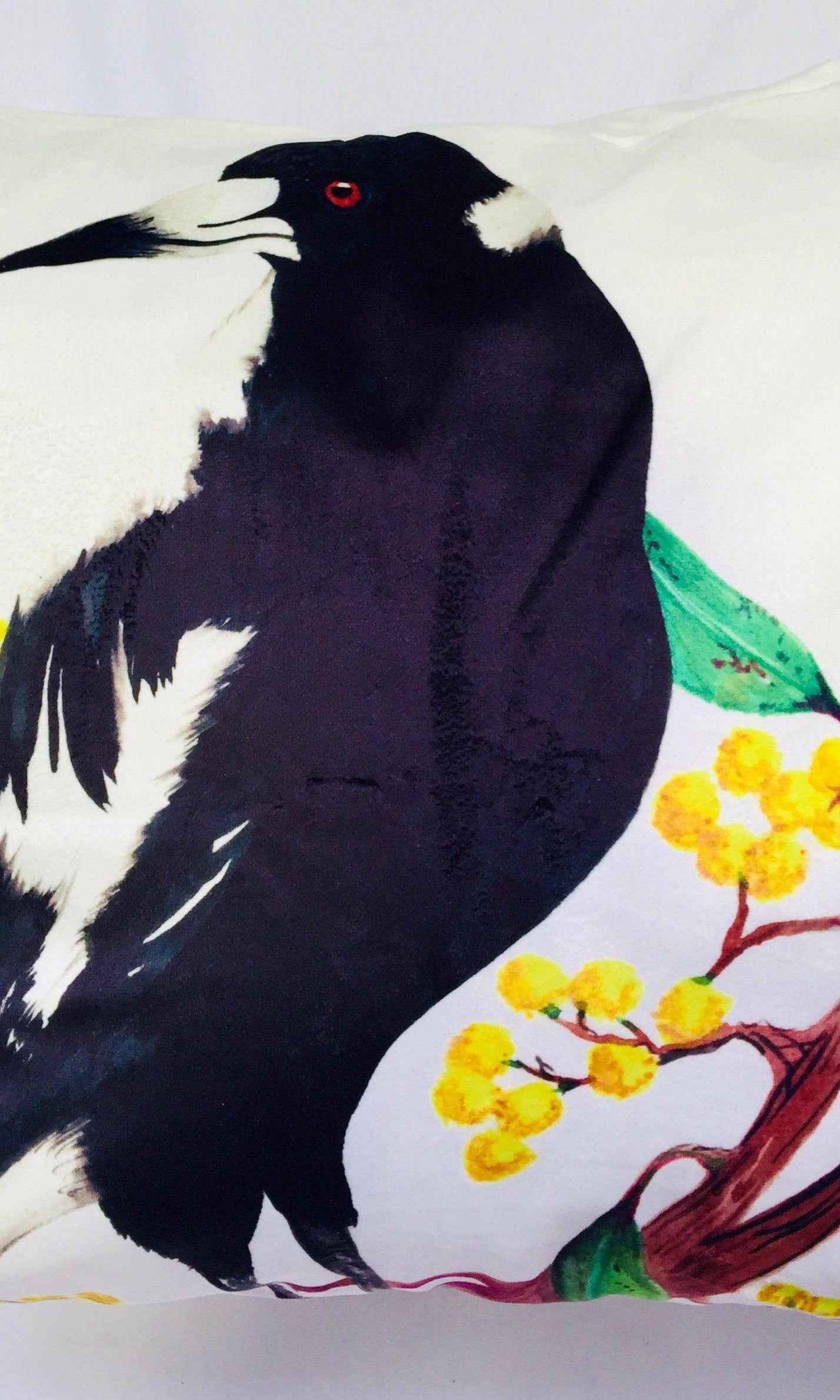 Magpie Cushion Cover 45 x -45cm Soft Plush Double Sided.