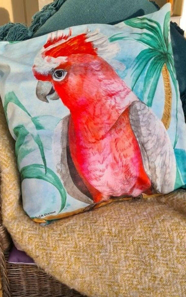 Major Mitchell Aqua Cushion Cover 45 x -45cm Soft Plush Double Printed.