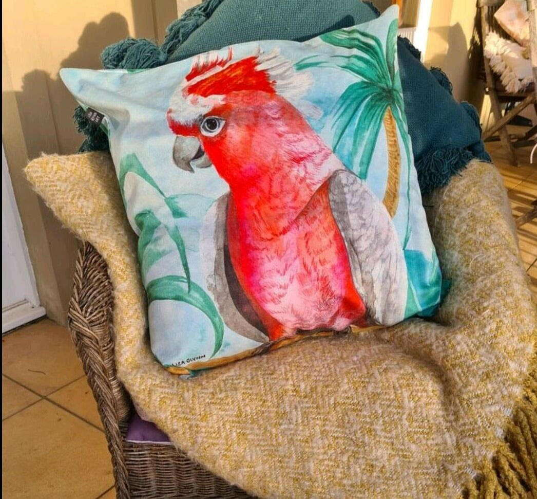 Major Mitchell Aqua Cushion Cover 45 x -45cm Soft Plush Double Printed.