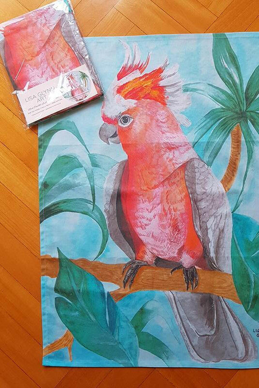 Major Mitchell Aqua Tea Towel 100% Cotton.