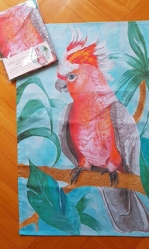 Major Mitchell Aqua Tea Towel 100% Cotton.