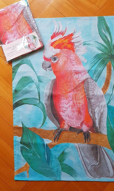 Major Mitchell Aqua Tea Towel 100% Cotton.