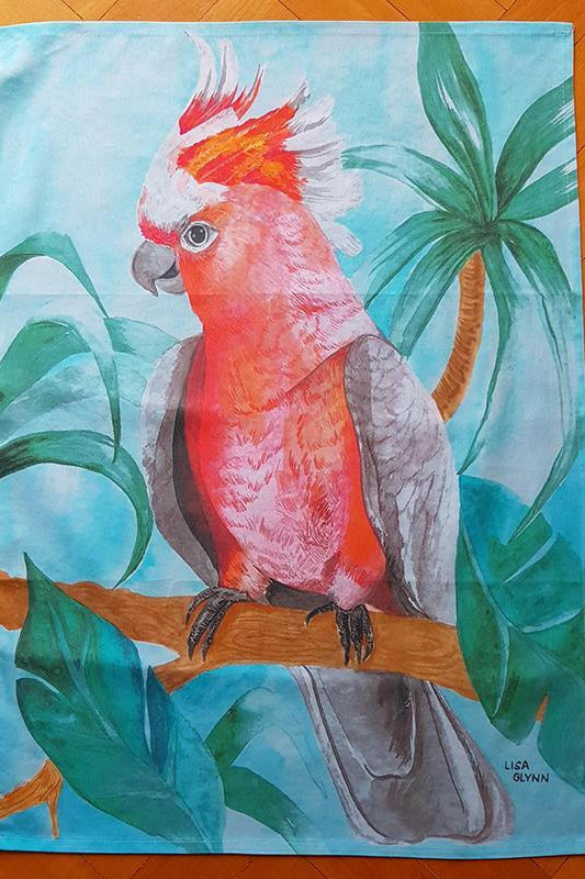 Major Mitchell Aqua Tea Towel 100% Cotton.