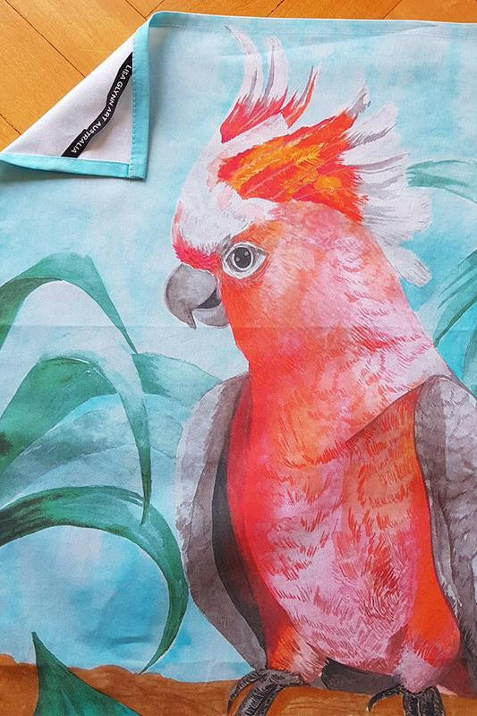 Major Mitchell Aqua Tea Towel 100% Cotton.