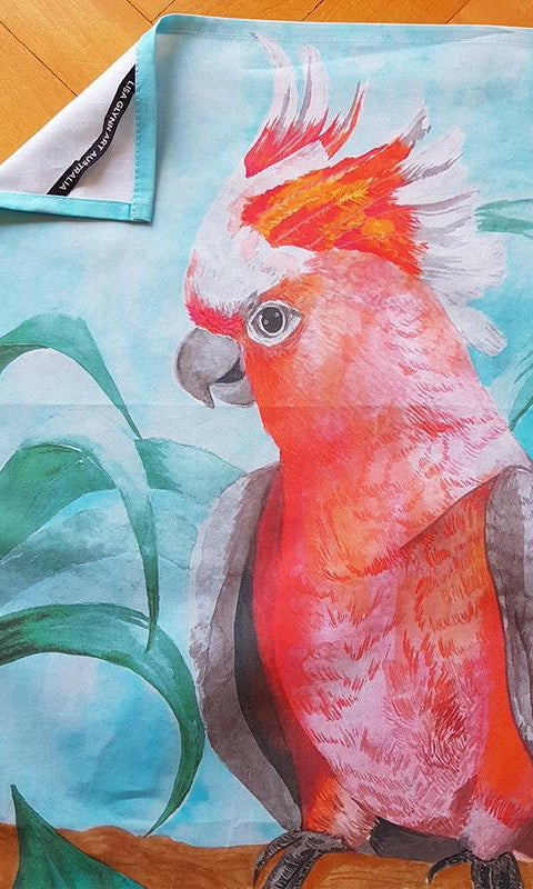 Major Mitchell Aqua Tea Towel 100% Cotton.