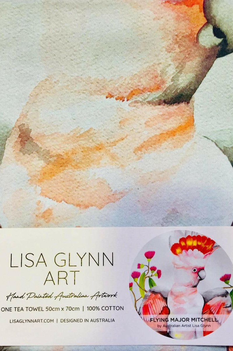 Major Mitchell Cockatoo Australian Souvenir Tea Towels.