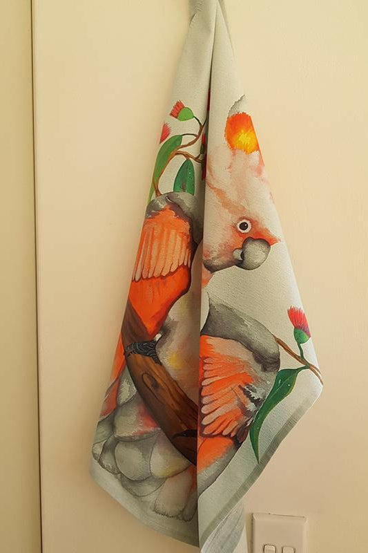 Major Mitchell Cockatoo Australian Souvenir Tea Towels.