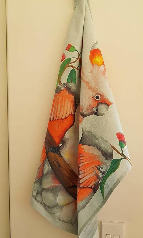 Major Mitchell Cockatoo Australian Souvenir Tea Towels.