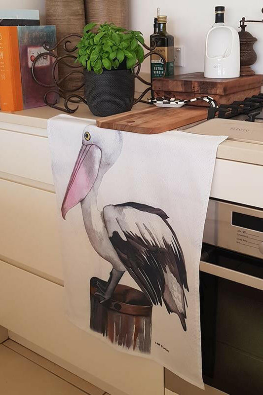Pelican Tea Towel 100% Cotton.