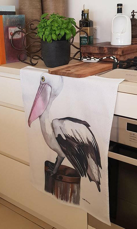Pelican Tea Towel 100% Cotton.