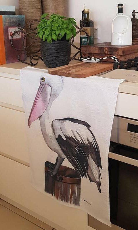 Pelican Tea Towel 100% Cotton.