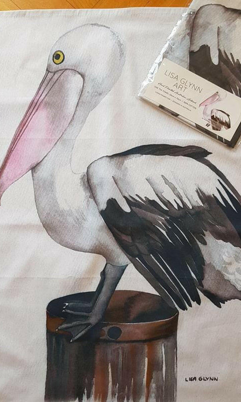 Pelican Tea Towel 100% Cotton.