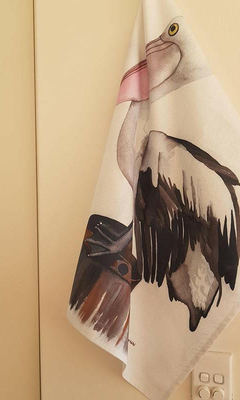 Pelican Tea Towel 100% Cotton.