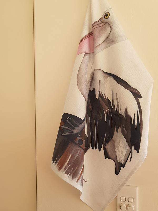 Pelican Tea Towel 100% Cotton.