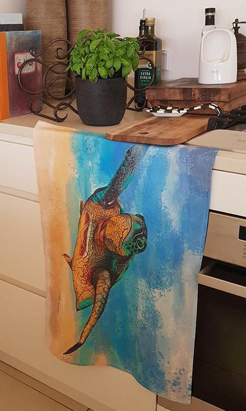 Australian Green Sea Turtle Tea Towel.