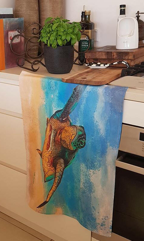 Australian Green Sea Turtle Tea Towel.