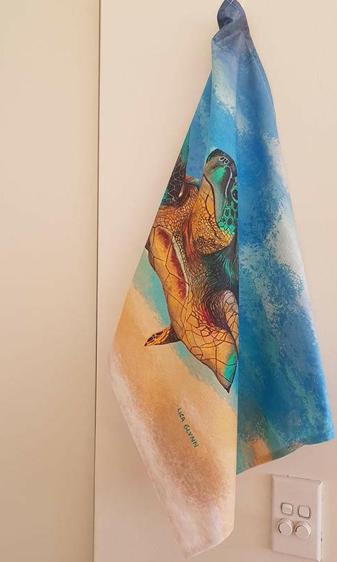 Australian Green Sea Turtle Tea Towel.