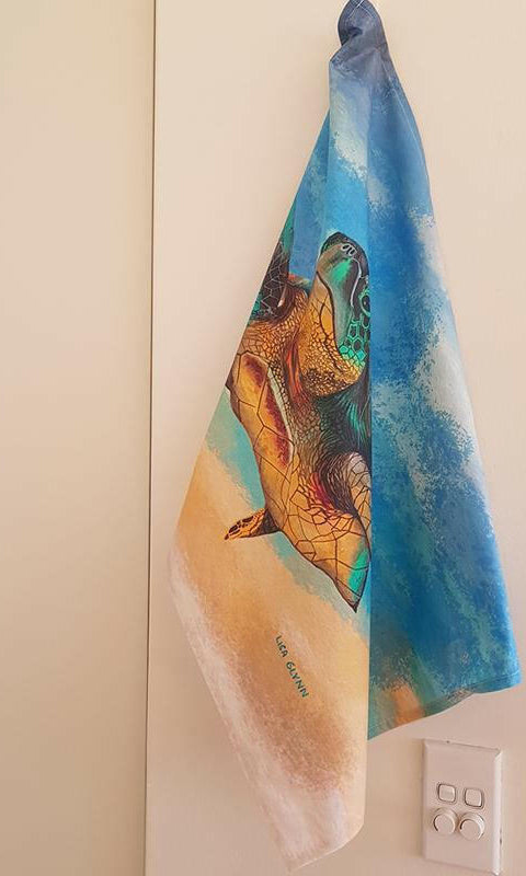 Australian Green Sea Turtle Tea Towel.