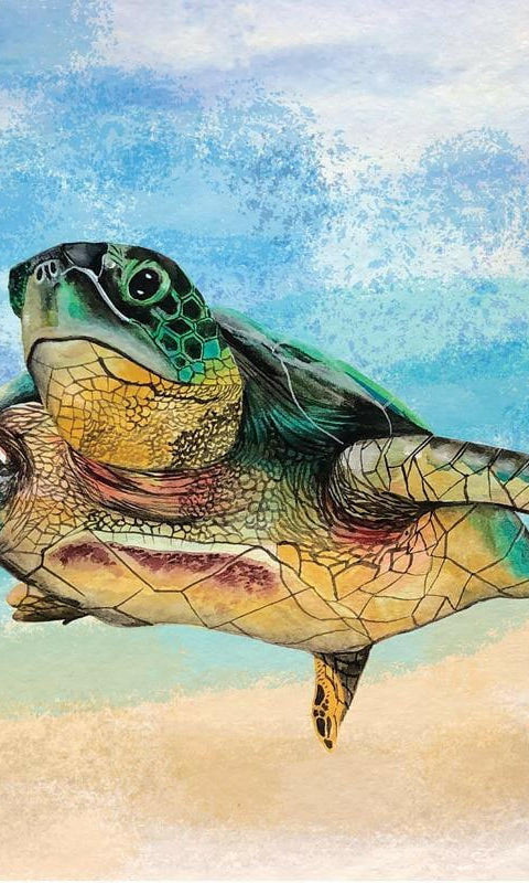 Australian Green Sea Turtle Tea Towel.