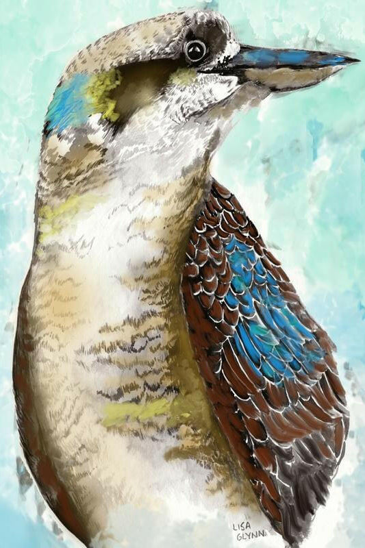 Kookaburra Two Australian Bird Tea Towel 100% Cotton.