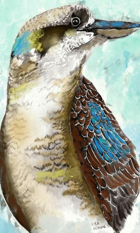 Kookaburra Two Australian Bird Tea Towel 100% Cotton.