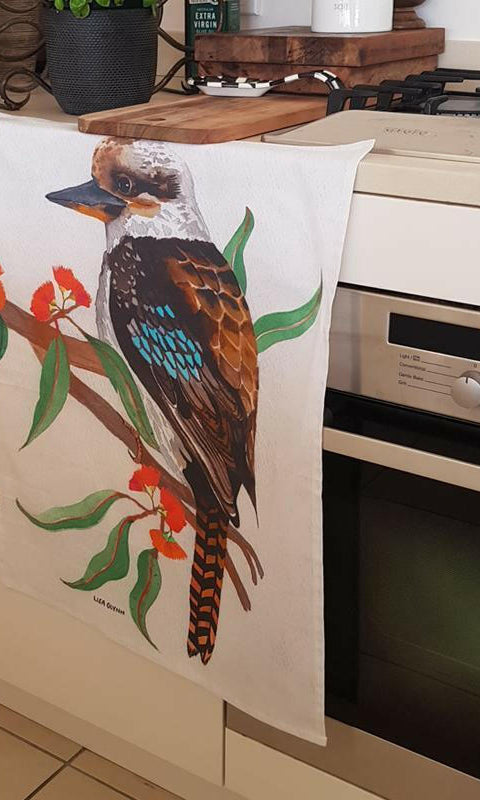 Kookaburra Tea Towel 100% Cotton Designed in Australia.