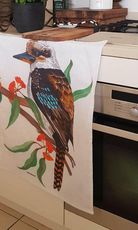 Kookaburra Tea Towel 100% Cotton Designed in Australia.
