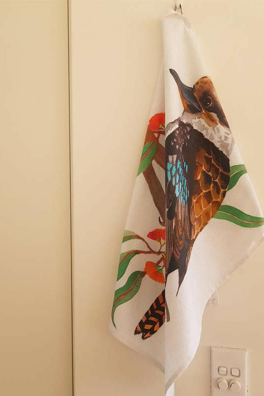 Kookaburra Tea Towel 100% Cotton Designed in Australia.