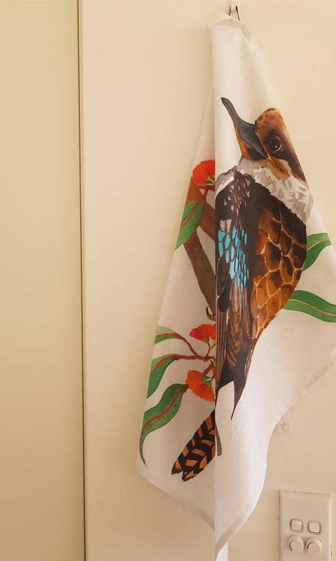 Kookaburra Tea Towel 100% Cotton Designed in Australia.