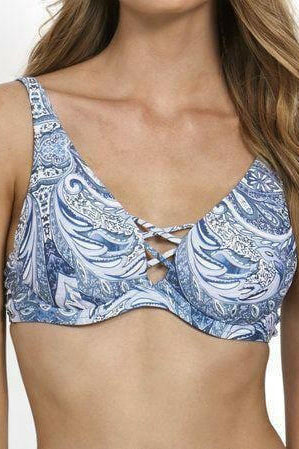 Milea Indian Ink Cross Front Bralette Tri Bra.