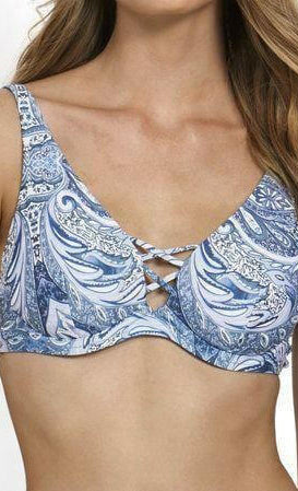 Milea Indian Ink Cross Front Bralette Tri Bra.