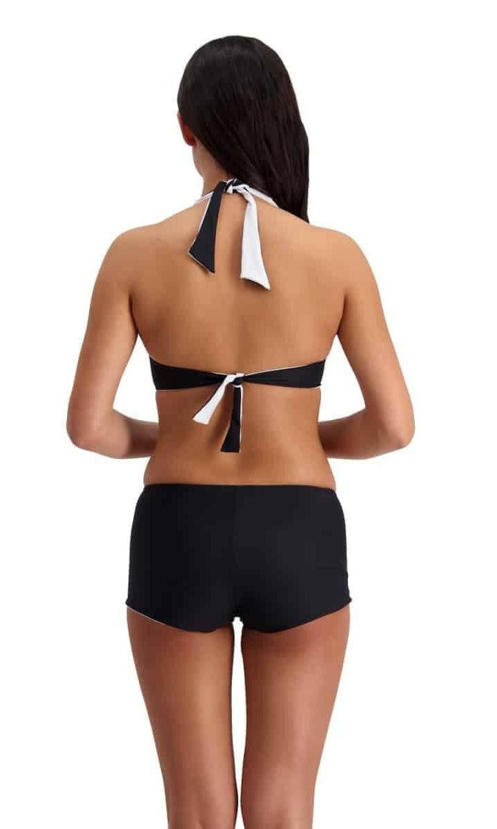 Moontide Reversible Solids Underwire Halter Top M8235RS Black White.