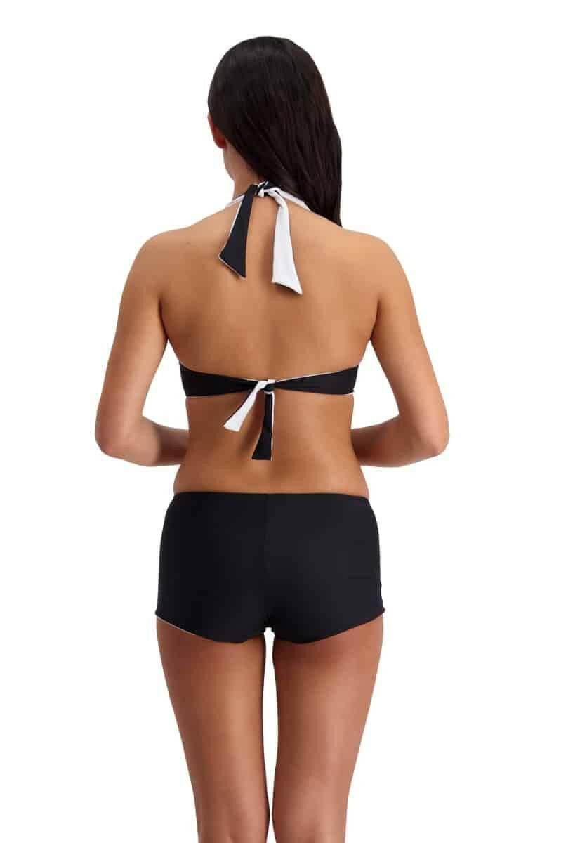 Moontide Reversible Solids Underwire Halter Top M8235RS Black White.