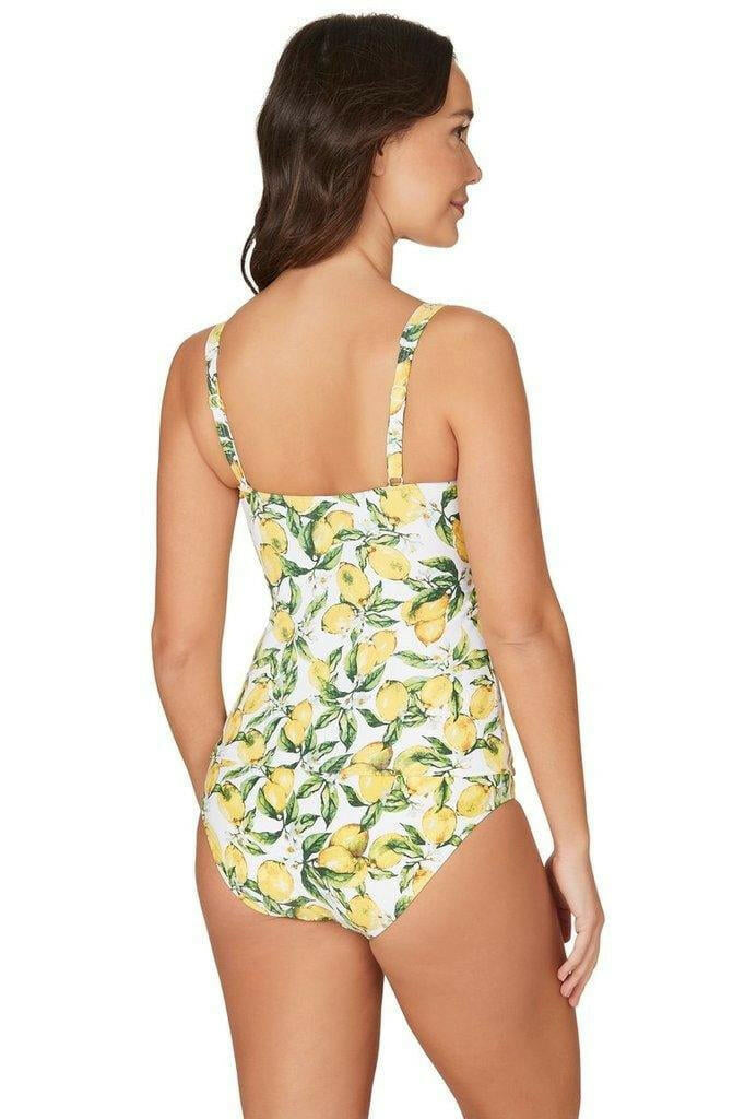 Lemons Joanne Twist Front Design Tummy Control Tankini Set Swimsuit.