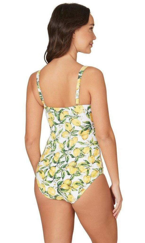 Lemons Joanne Twist Front Design Tummy Control Tankini Set Swimsuit.