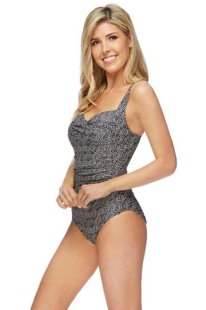 Niptuck Nautical Navy Twist Front Onepiece.