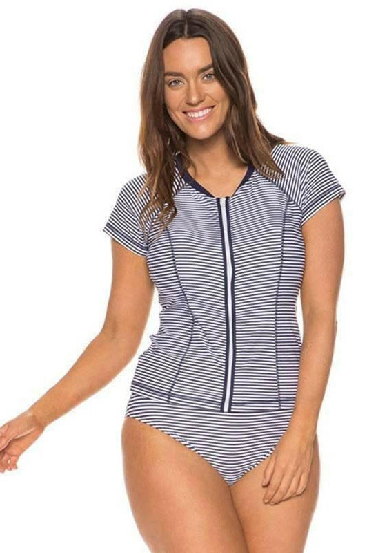 Nip Tuck Zip Through Multifit Short Sleeve Rashie - Bond Eye.