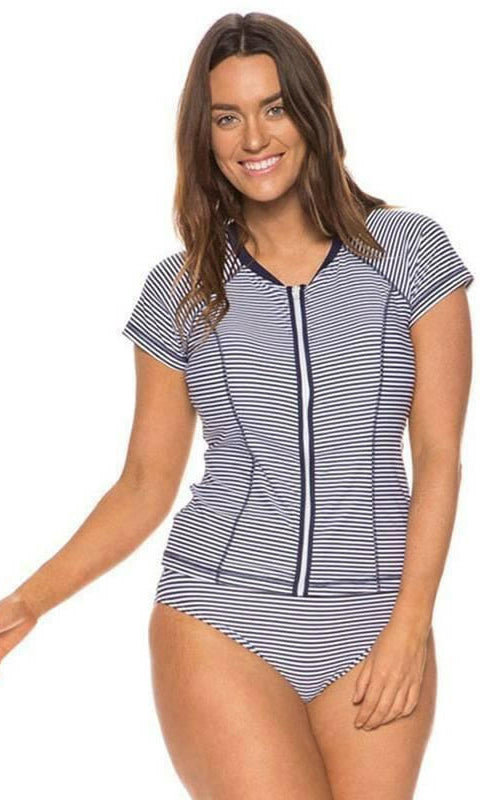 Nip Tuck Zip Through Multifit Short Sleeve Rashie - Bond Eye.