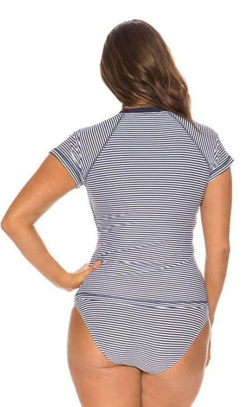 Nip Tuck Zip Through Multifit Short Sleeve Rashie - Bond Eye.