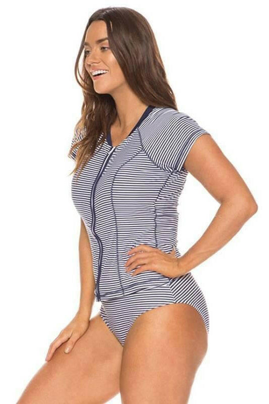 Nip Tuck Zip Through Multifit Short Sleeve Rashie - Bond Eye.