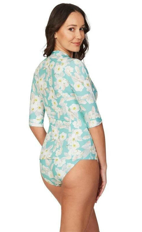 Niptuck Aqua Chelsea Floral Rash Vest.