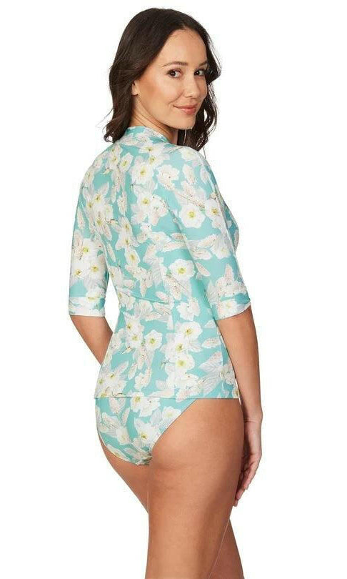 Niptuck Aqua Chelsea Floral Rash Vest.