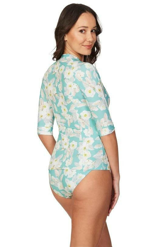 Niptuck Aqua Chelsea Floral Rash Vest.