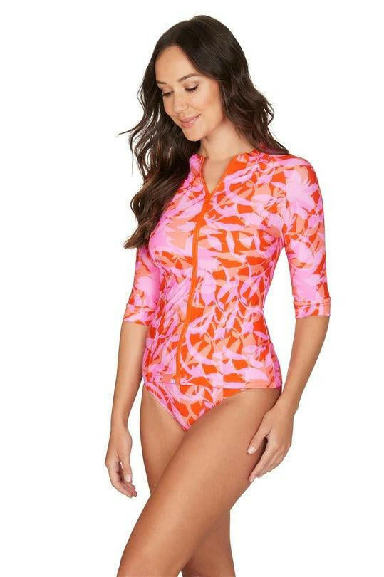 Niptuck Blue Animal Magic Red Eclipse Yvonne Sunsafe Top Rash Vest.