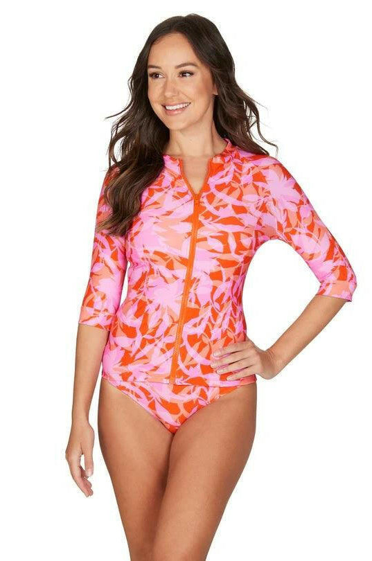Niptuck Blue Animal Magic Red Eclipse Yvonne Sunsafe Top Rash Vest.