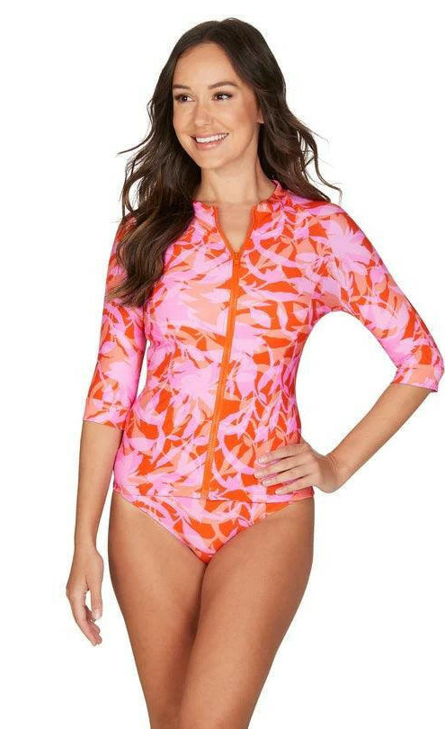 Niptuck Blue Animal Magic Red Eclipse Yvonne Sunsafe Top Rash Vest.