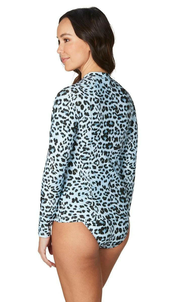 Niptuck Blue Animal Magic Yolanda Long Sleeve Rash Top Blue.