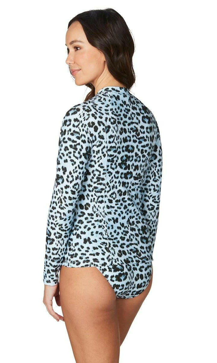 Niptuck Blue Animal Magic Yolanda Long Sleeve Rash Top Blue.