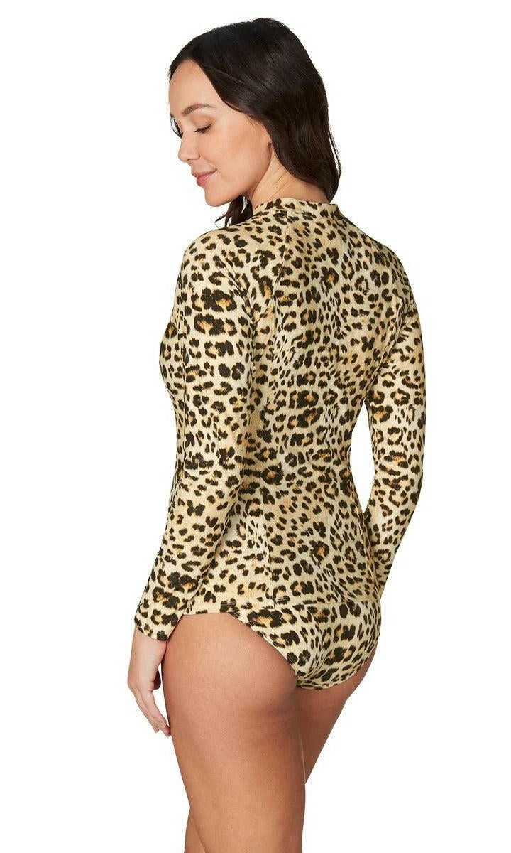 Niptuck Blue Animal Magic Yolanda Long Sleeve Rash Top Natural.